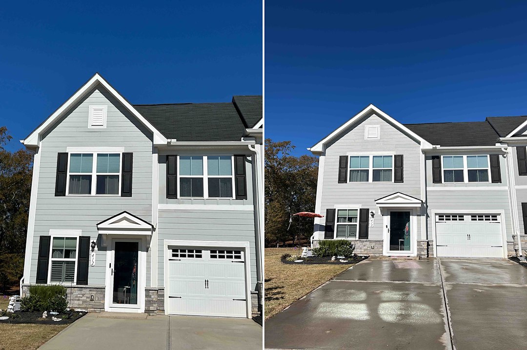 Townhome Exterior Transformation in Anderson, SC – Soft Wash & Gutter Whitening Thumbnail